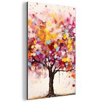 METALLBILD Aquarell - Baum - Kunst - Abstrakt 80x120 cm - Multicolor, Metall (80/120cm) - MuchoWow