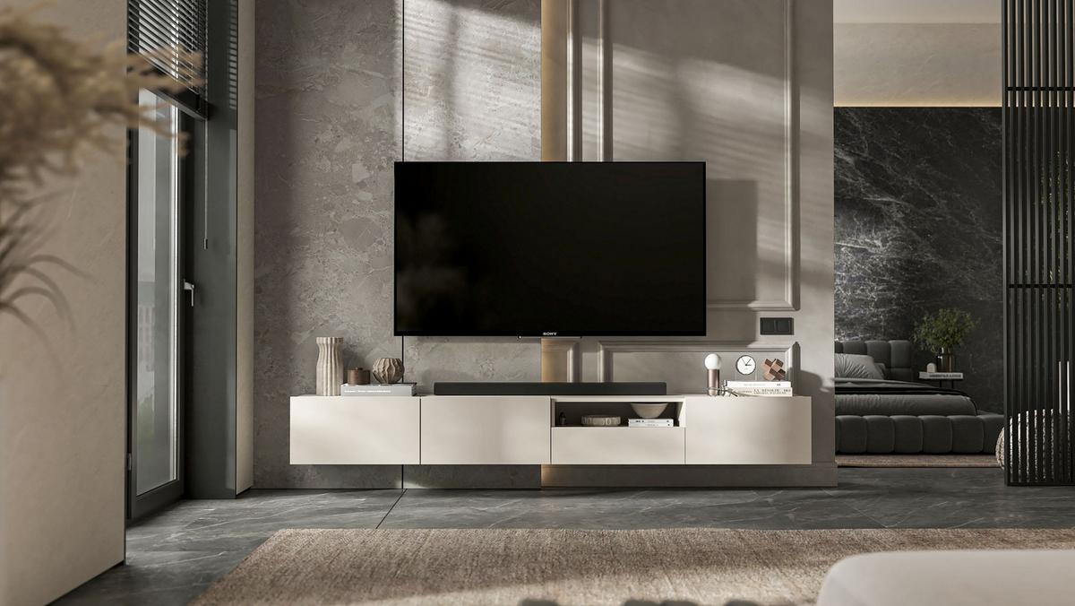 TV-SCHRANK Enjoy Kaschmir matt 120 cm - Kaschmir, Holzwerkstoff (120/30/35cm) - Meble Lindner