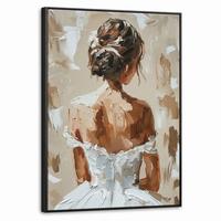 LEINWAND Bilder mit Rahmen - Frau - Farbe - Abstrakt - Beige - Modern - 50x70 - Sandfarben, Textil (50/70cm) - MuchoWow