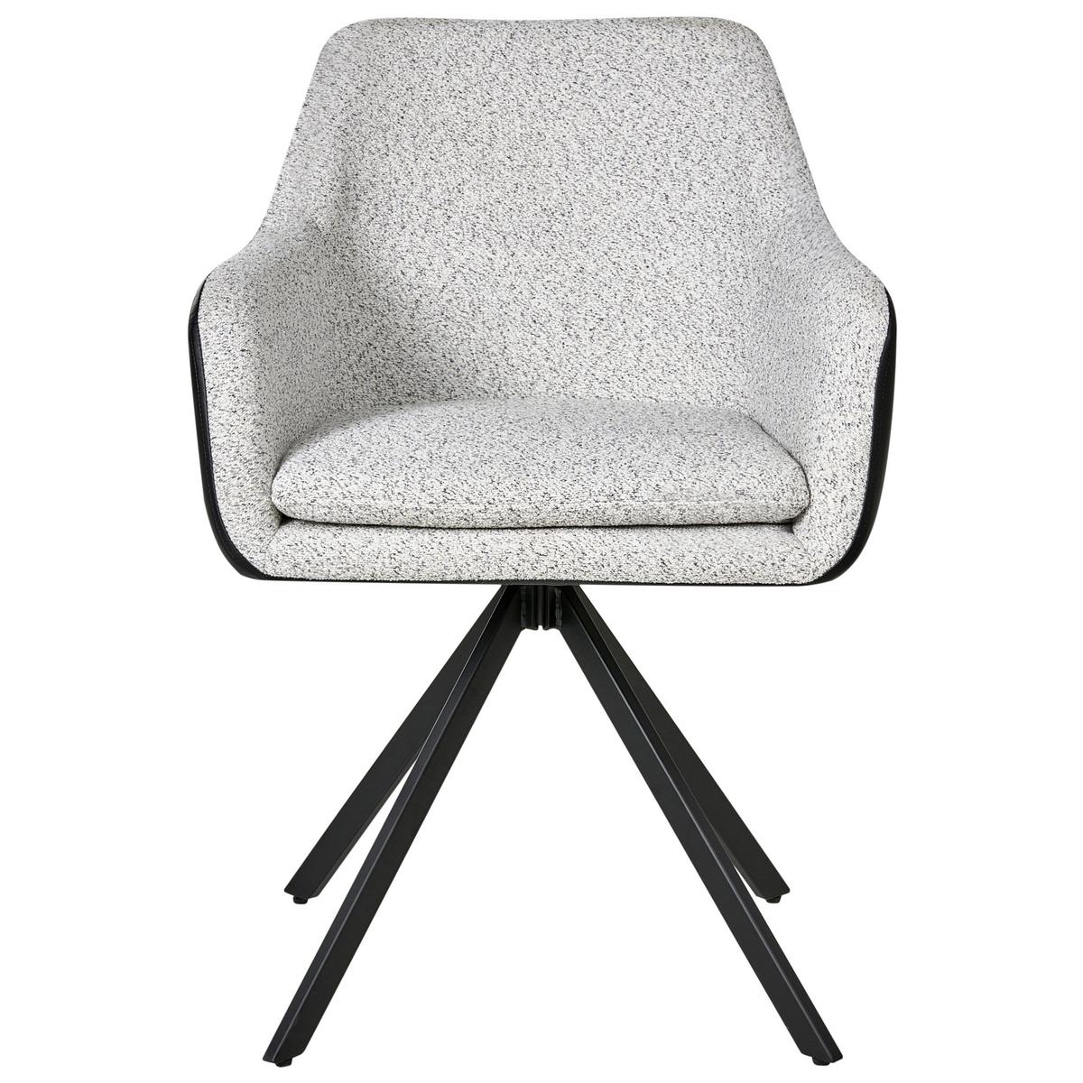 ESSZIMMERSTUHL 2er-Set Schwarz Lithia - Schwarz/Weiß, Textil (58/86/63cm) - Beliani
