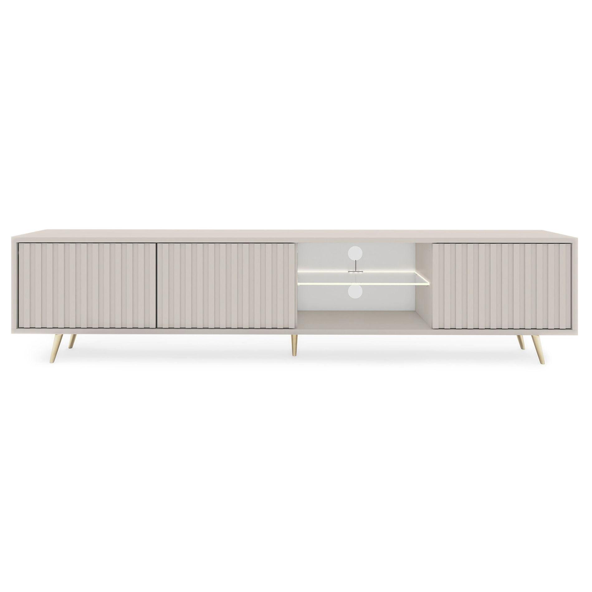 TV-LOWBOARD Bello Greige 175 cm - Taupe/Goldfarben, Holzwerkstoff/Metall (175/45/31.6cm) - Selsey