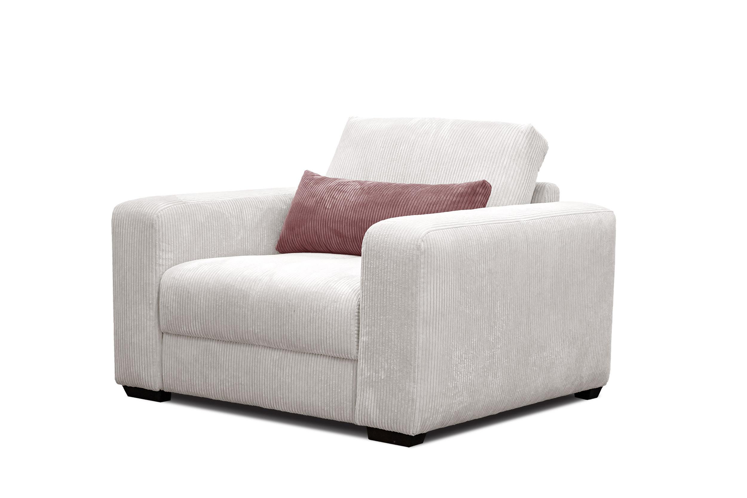 SESSEL OLI in Cordstoff perlweiß - Weiß, Holz/Textil (130/91/108cm) - Wozimo