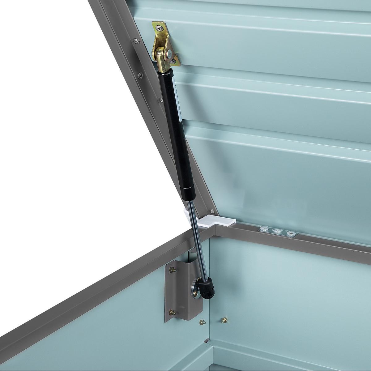 AUFLAGENBOX Stahl grau 100/62 cm Cebrosa - Grau, Metall (100/60/62cm) - Beliani