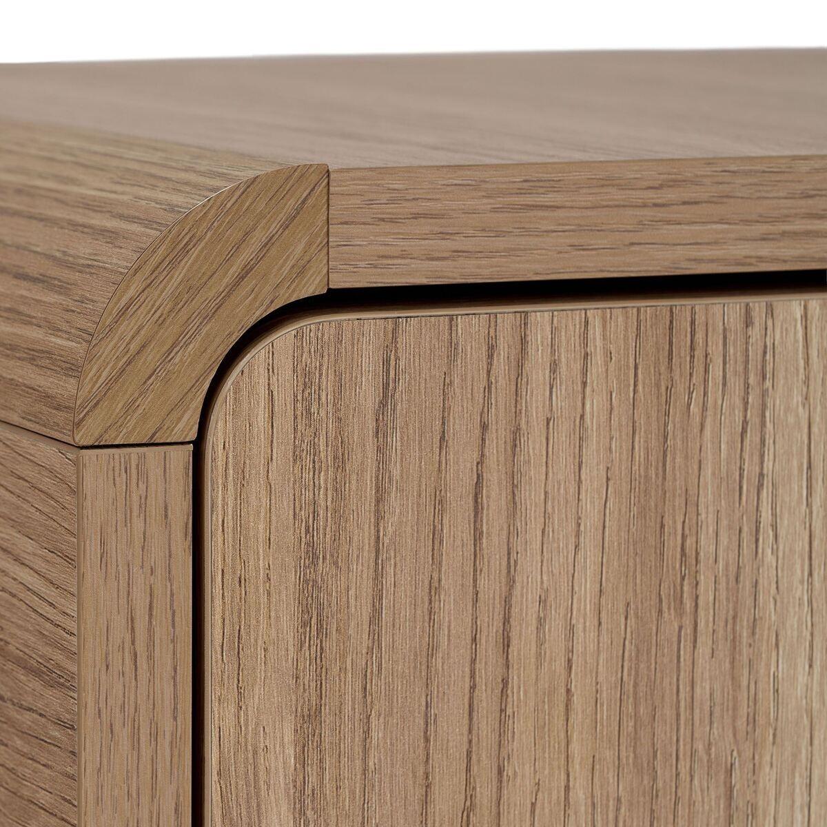 TV-MÖBEL mit 2 Türen, 2 Fächern und abgerundeten Kanten 34/52/180 cm - Eichefarben, Holzwerkstoff (34/52/26cm) - Calicosy