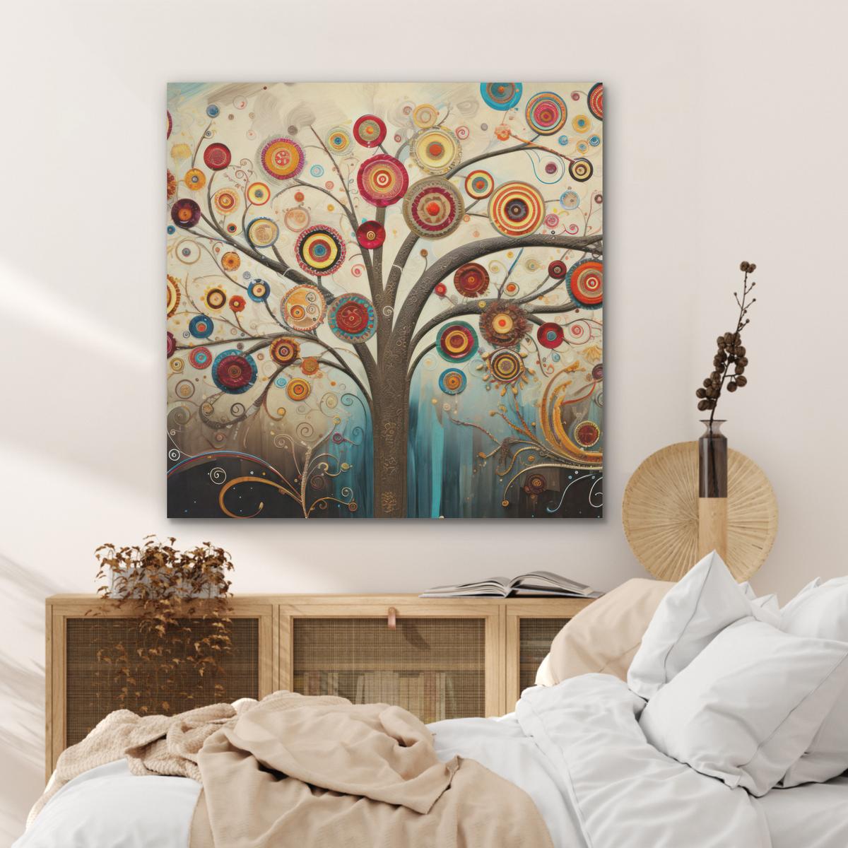 AKUSTIKBILD Baum - Baum des Lebens - Farbe Akustikpaneele 90x90 cm - Braun, Kunststoff (90/90/0.9cm) - MuchoWow
