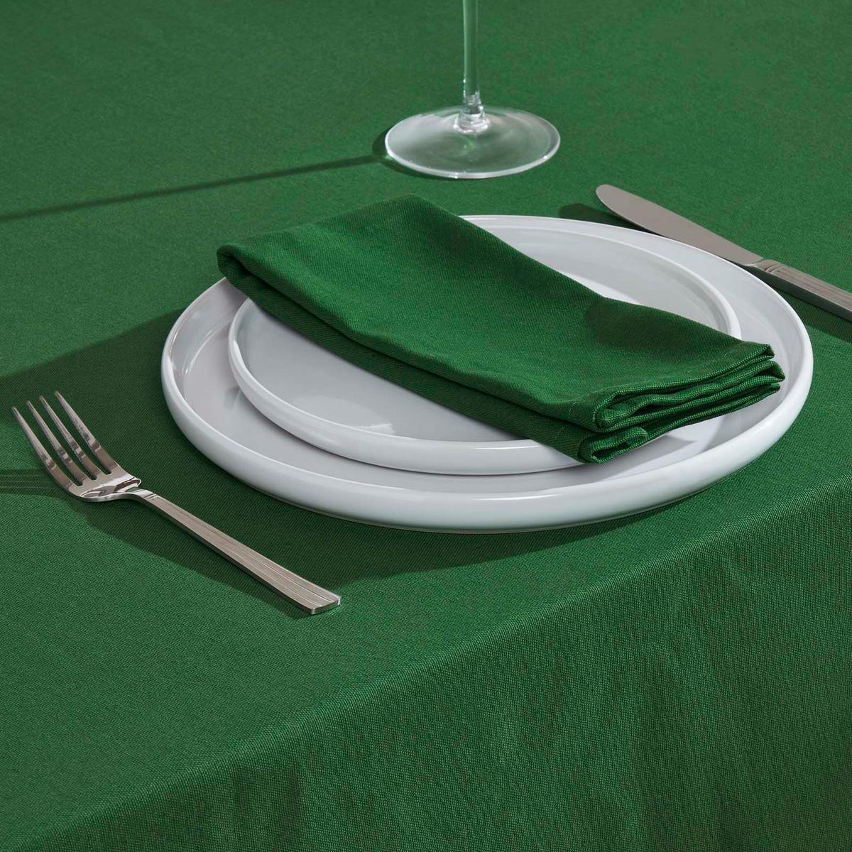 STOFFSERVIETTEN 4er-Set dunkelgrün 45/45 cm, 100% Baumwolle - Dunkelgrün, Textil (45/45cm) - Homescapes