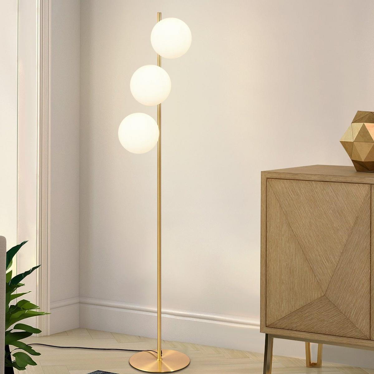STEHLAMPE Yanecek 25/25/150cm - Weiß, Metall (25/25/150cm) - Nettlife