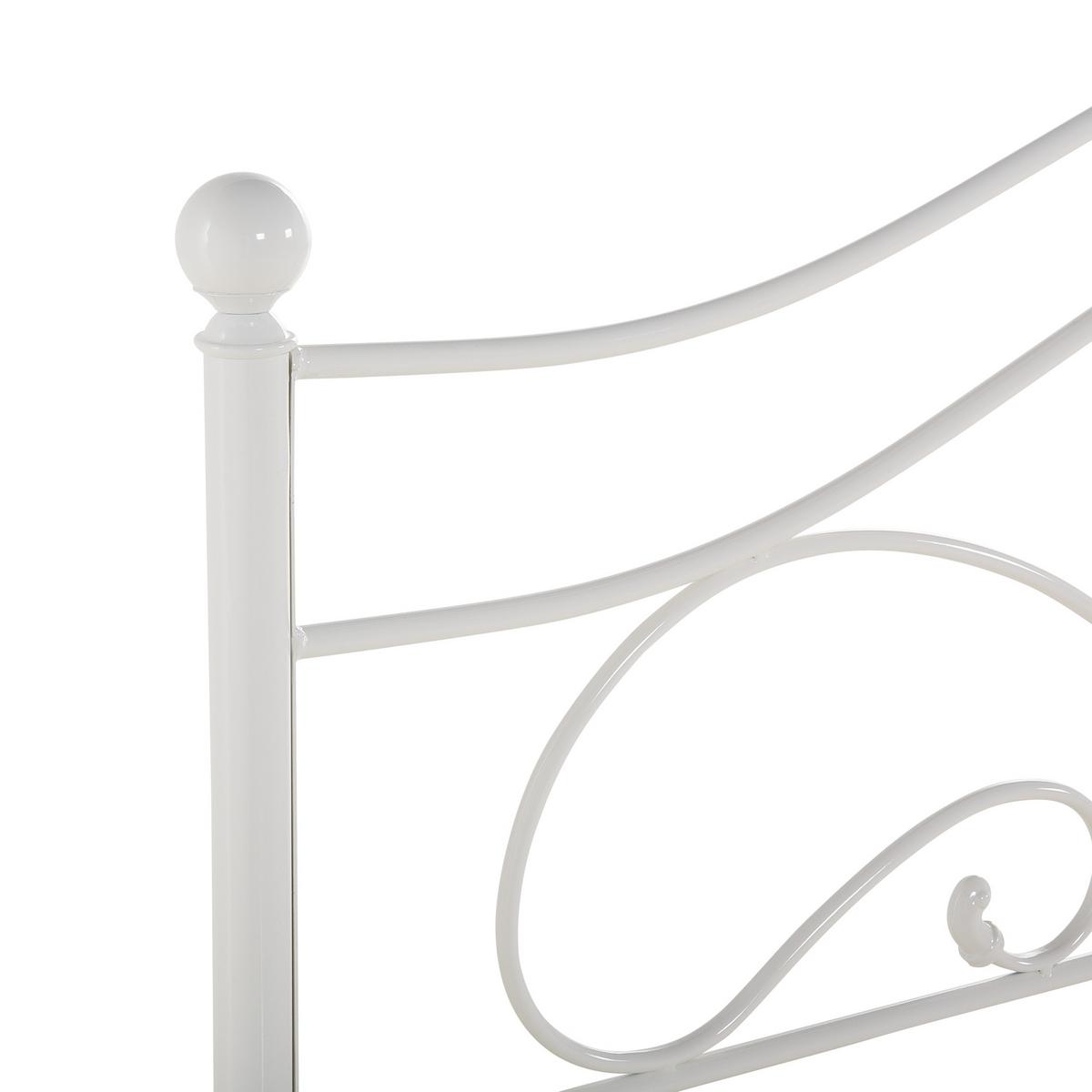 METALLBETT 140/200cm Weiß Lyra - Weiß, Metall (140/200cm) - Beliani