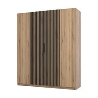 DREHTÜRENSCHRANK CAGLIARI 200/239/61,9cm 4-türig Goldfarben - Goldfarben, Holzwerkstoff (200/239/61.9cm) - MASSENO