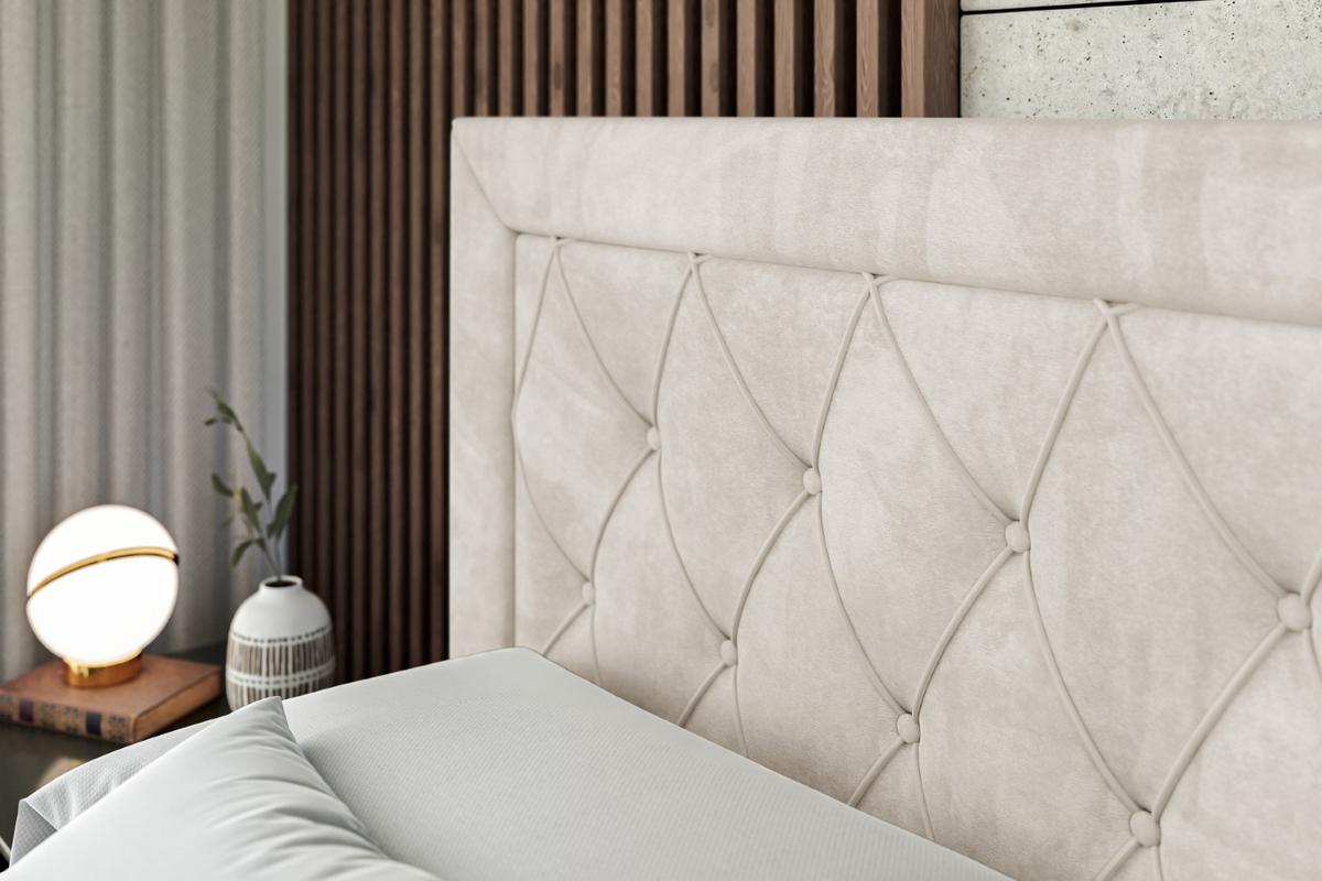 BOXSPRINGBETT NOEL KING - 140 x 200 - H3/H4 - Ecru - Ecru, Holzwerkstoff (140/200cm) - ALTDECOR