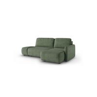 ECKSOFA Luka Mit Schlaffunktion - Grün, Holzwerkstoff/Textil (148/229cm) - Fun Möbel