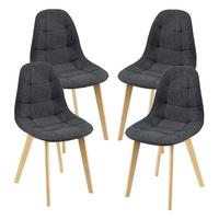 ESSZIMMERSTUHL Kopparberg 4er-Set - Schwarz, Textil (53/86/47cm) - [en.casa]