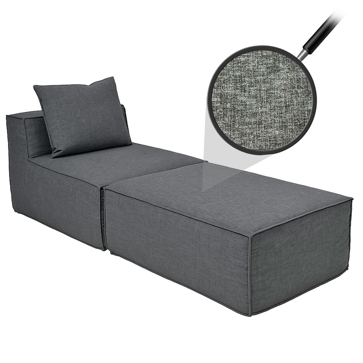 CHAISELONGUE Grau - Grau, Textil (75/63/194cm) - MCW