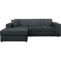 ECKSCHLAFSOFA mit Schlaffunktion Pedro L dunkelgrau links - Dunkelgrau/Schwarz, Kunststoff/Textil (267/160cm) - Beautysofa