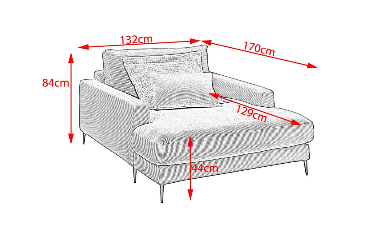 LONGSEAT CARA Silber Cord - Silberfarben/Schwarz, Textil/Metall (132/84/170cm) - KAWOLA