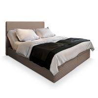 BOXBETT MILARA 140x200 cm mit Matratze und Topper - Beige - Beige, Holz (140/200cm) - MASSENO
