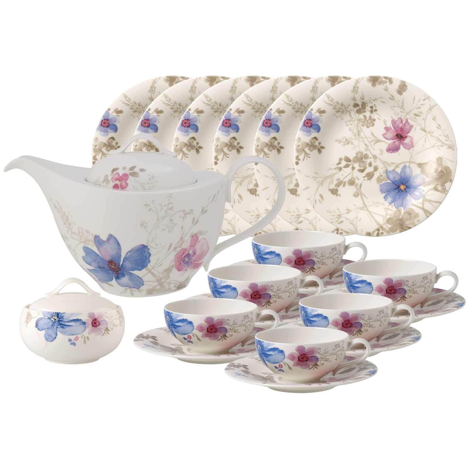 TEESERVICE Mariefleur Gris Basic bunt 20-tlg. - Multicolor, Keramik (2/2/2cm) - Villeroy & Boch