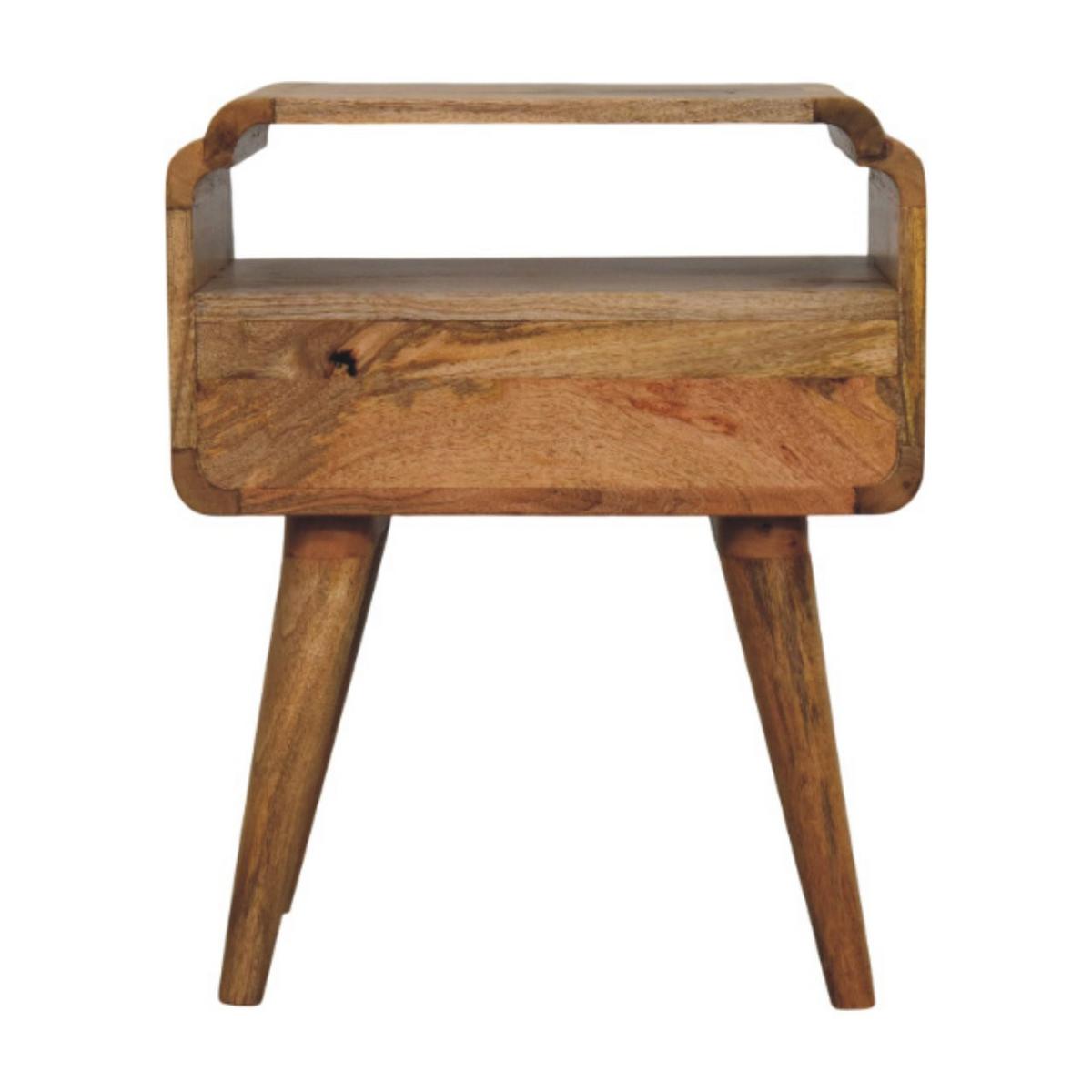 NACHTKASTEN Newton Eichenoptik, 1 Schublade und Offenes Regal, Beige - Beige/Messingfarben, Holz/Metall (45/55/35cm) - Artisan Furniture