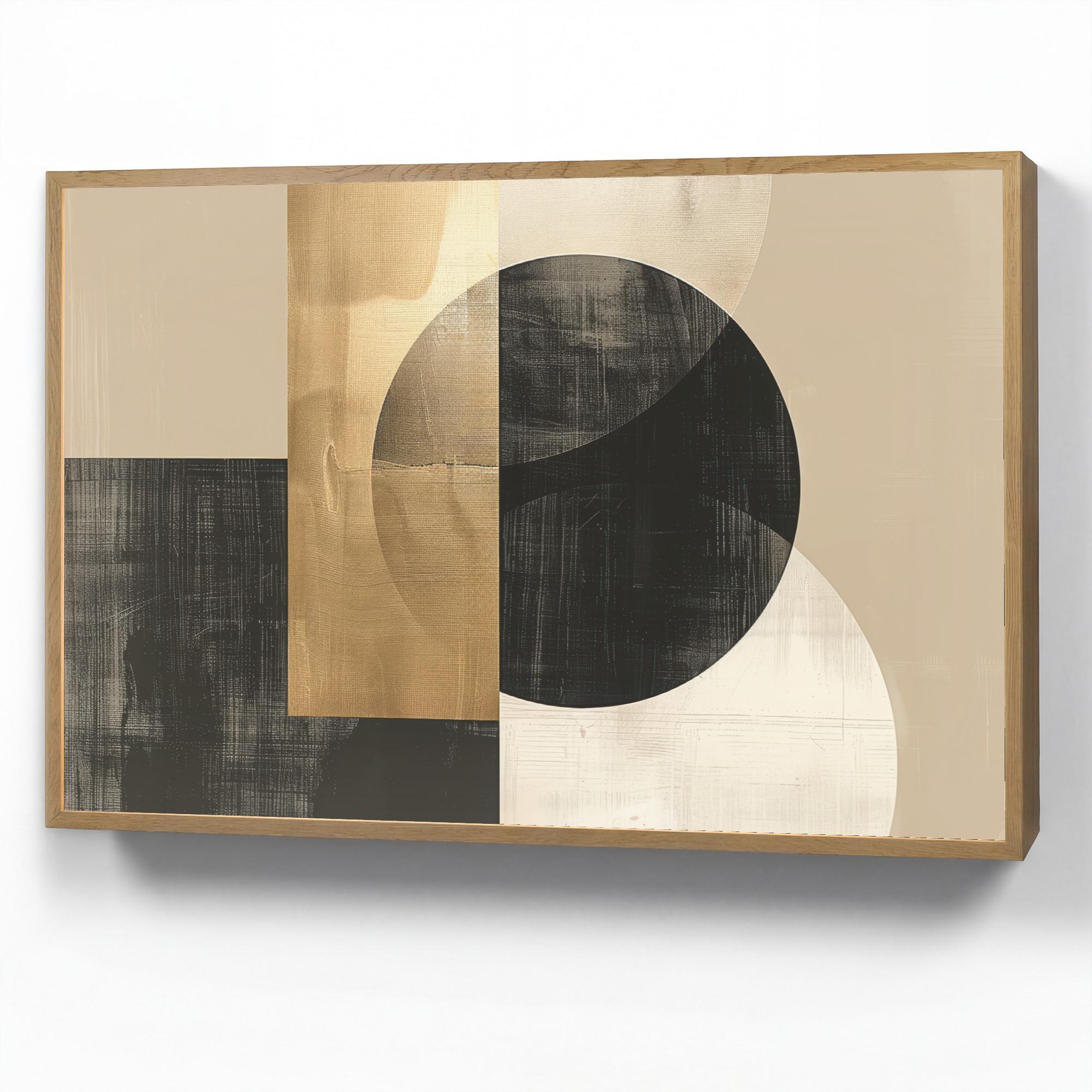 WANDLEUCHTE MIT AKKU Abstrakt - Modern - Schwarz - Gold 100x70 cm - Sandfarben, Holzwerkstoff (100/70/8cm) - OnlyWow