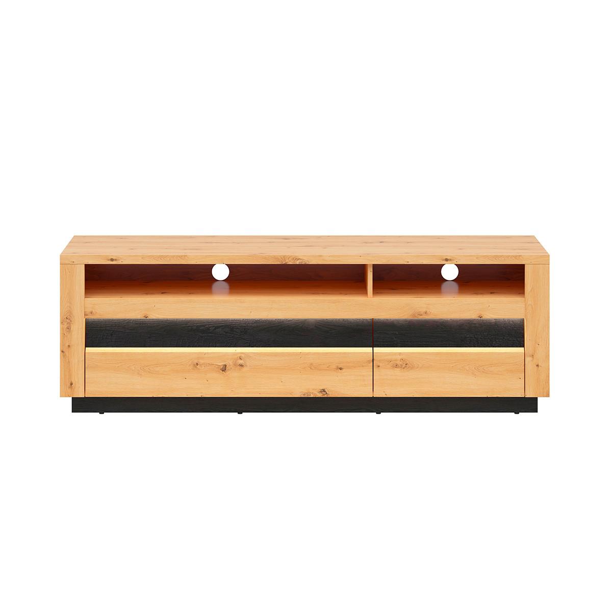 TV-MÖBEL Glenn Holz und Schwarz - Schwarz, Holzwerkstoff (161/53/48cm) - Petits-meubles