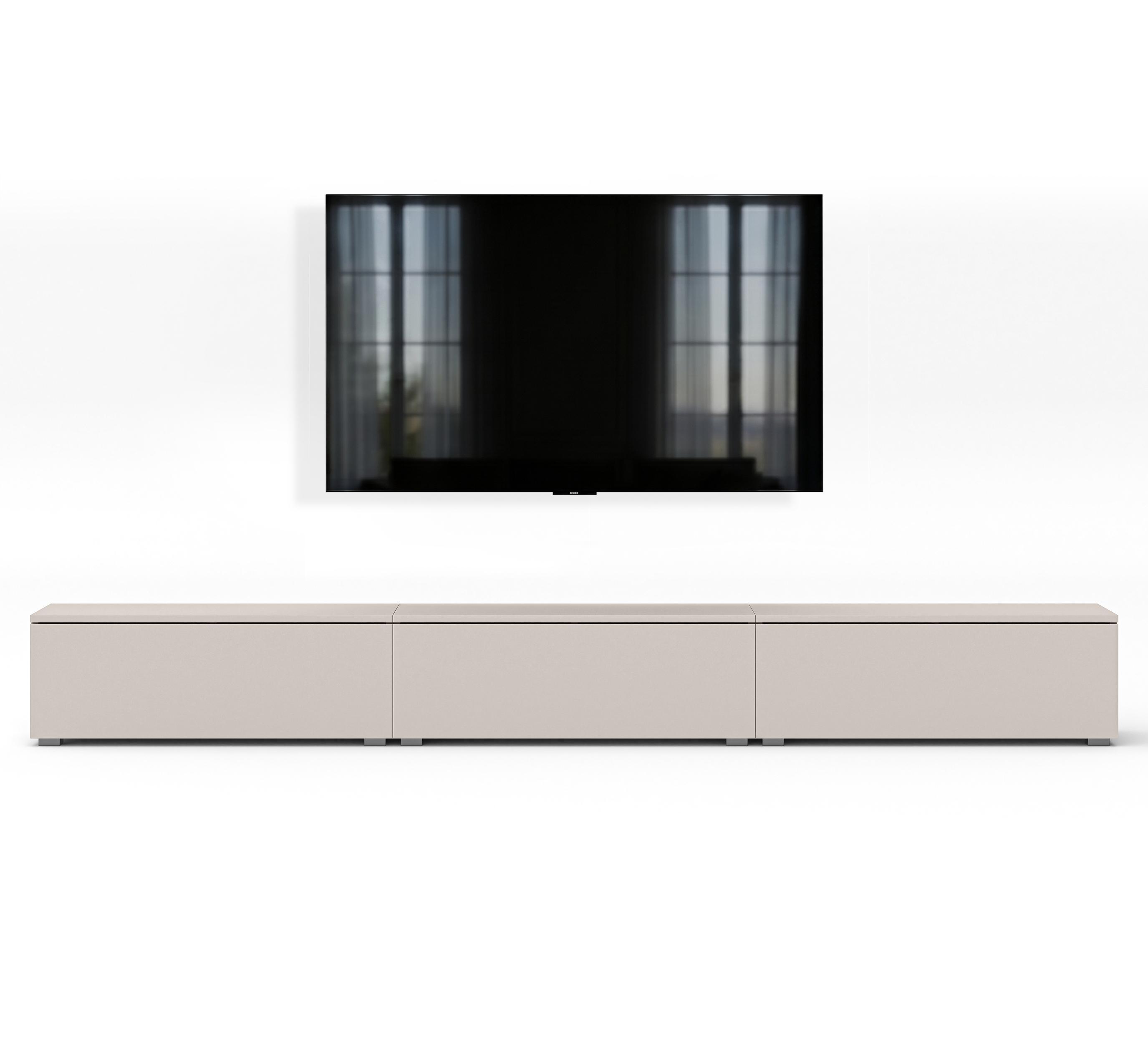 LOWBOARD Barvo 3x100 Beige Kaschmir 300/36,5/32 cm – hängend oder stehend - Beige, Holzwerkstoff/Kunststoff (300/36.5/32cm) - AX Living