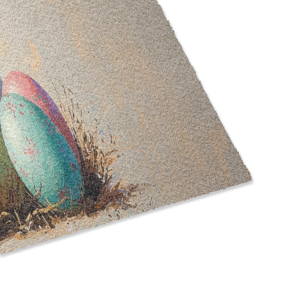 FUSSMATTE Osterhase - Pastell - Eier Schmutzmatte 60x40 cm - Beige/Multicolor, Kunststoff (40/60cm) - MuchoWow