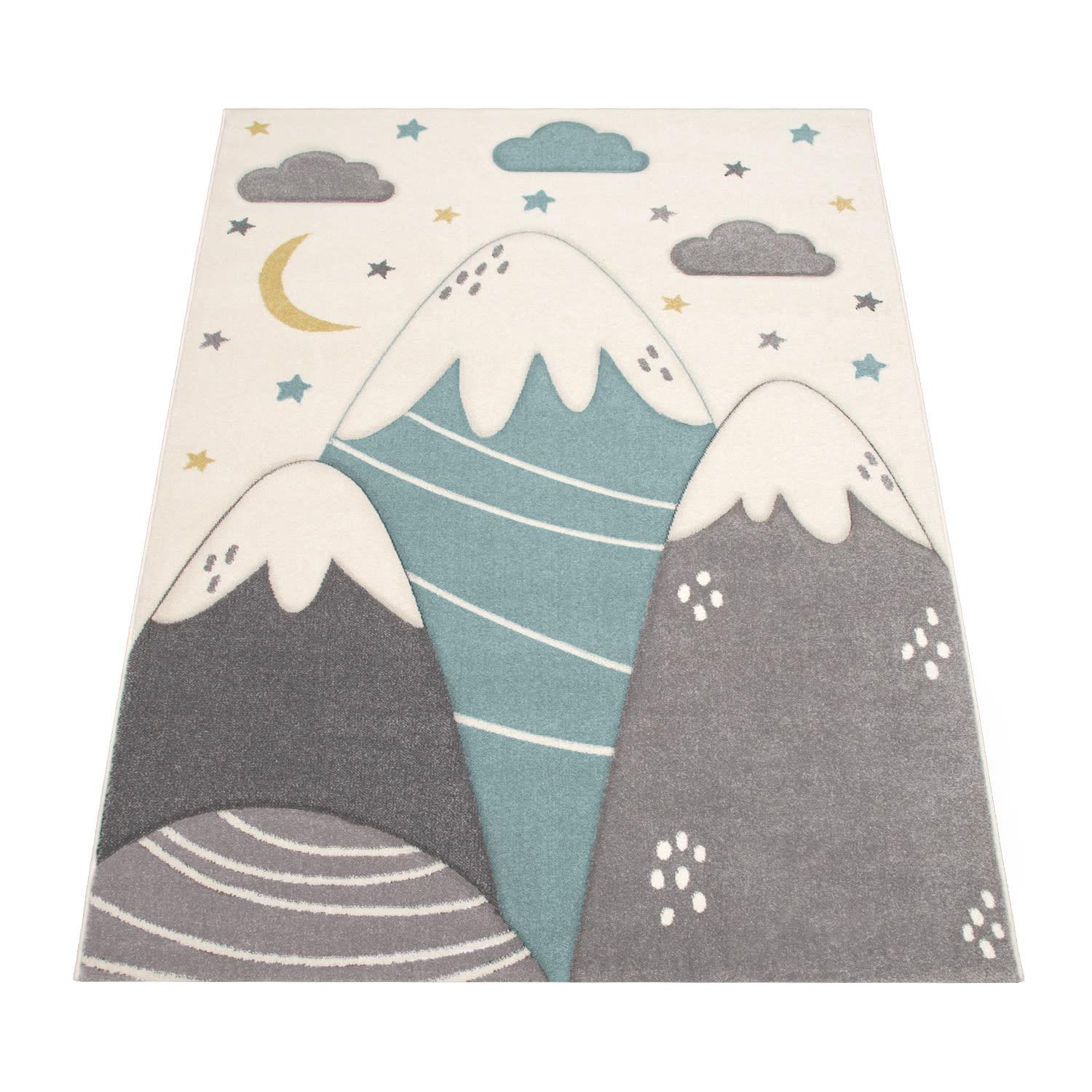 KINDERTEPPICH, mit Bergmotiv, aus Polypropylen, Creme, 140 x 200 cm - Beige, Textil (200/140cm) - KADIMA DESIGN