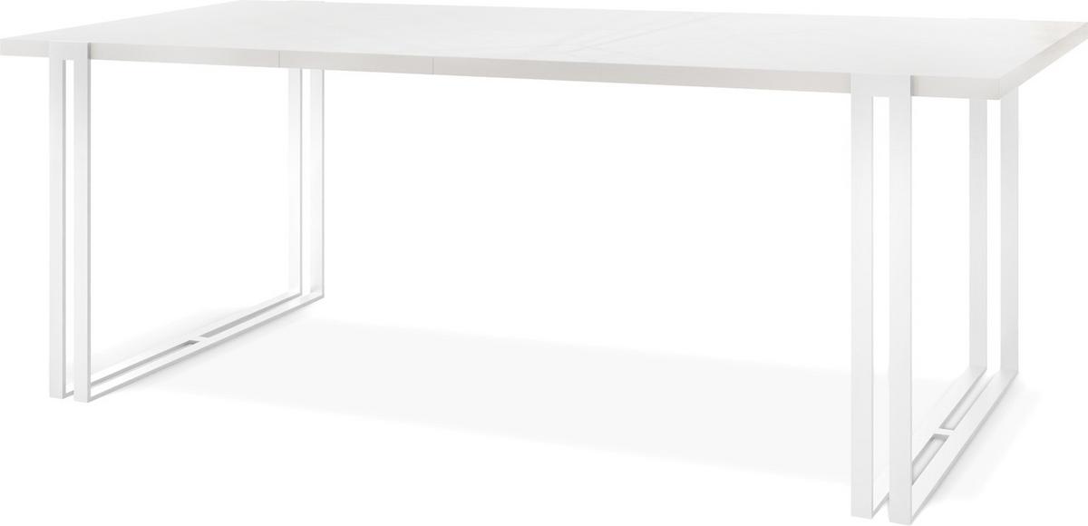 ESSTISCH Lilo rechteckig ausziehbar, Weiß 120-220/80/76 cm - Weiß, Holzwerkstoff/Metall (80/220/76cm) - WFL GROUP