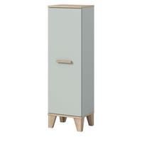 MIDISCHRANK grün, Eiche 34 x 116 cm, Bad Kommode skandinavisches Design - Eichefarben/Grün, Holzwerkstoff (34/116/31cm) - Inn.Furn