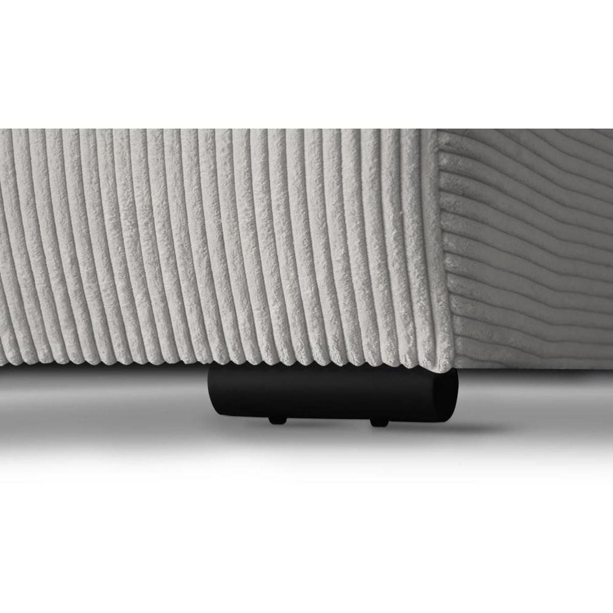 ECKSCHLAFSOFA Benny beige rechts - Beige/Schwarz, Kunststoff/Textil (271/185cm) - Beautysofa