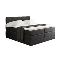 BOXSPRINGBETT mit Matratze H3|H4 und Lattenrost - LIRO KING-160x200 - Schwarz - Schwarz, Holzwerkstoff (160/200cm) - ALTDECOR