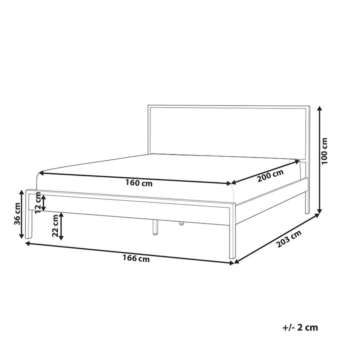 BETT mit Lattenrost 160x200 cm Heller Holzfarbton Ervillers - Hellbraun, Holzwerkstoff (160/200cm) - Beliani