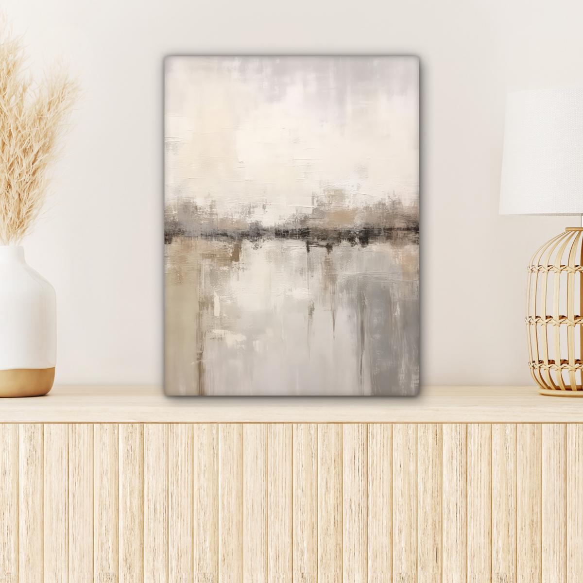LEINWANDBILD Moderne Kunst - Abstrakt - Beige Room Decor 30x40 cm - Beige, Textil (30/40cm) - MuchoWow