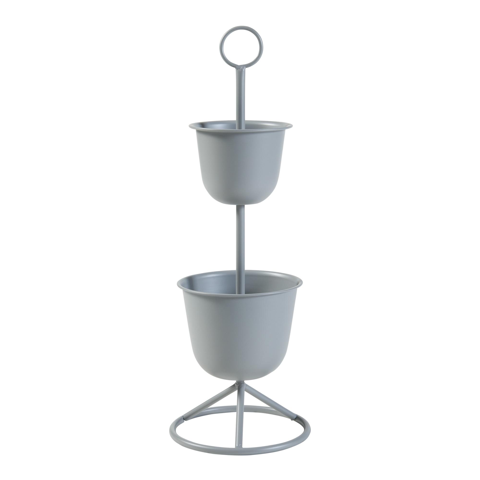 PFLANZENSTÄNDER Alphen - Grau, Metall (26/76.5cm) - [en.casa]