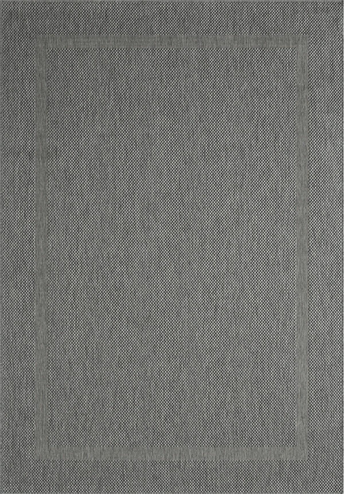 FLACHWEBTEPPICH Bordüre BORNO Polypropylen Anthrazit 240 x 340 cm - Anthrazit, Textil (240/340cm) - KADIMA DESIGN