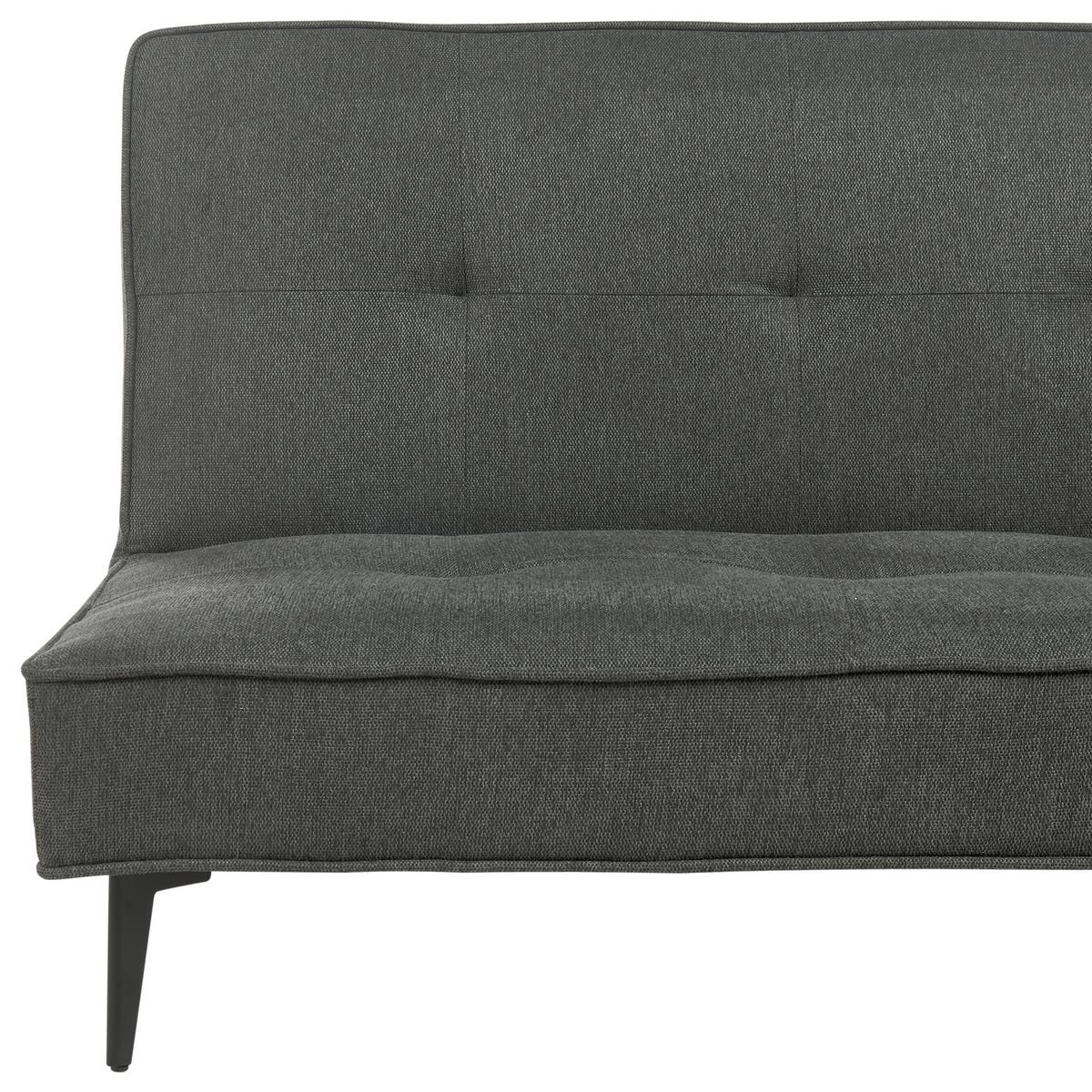3-SITZER-SCHLAFSOFA dunkelgrau/schwarz Essvik - Schwarz/Grau, Textil (191/83/90cm) - Beliani