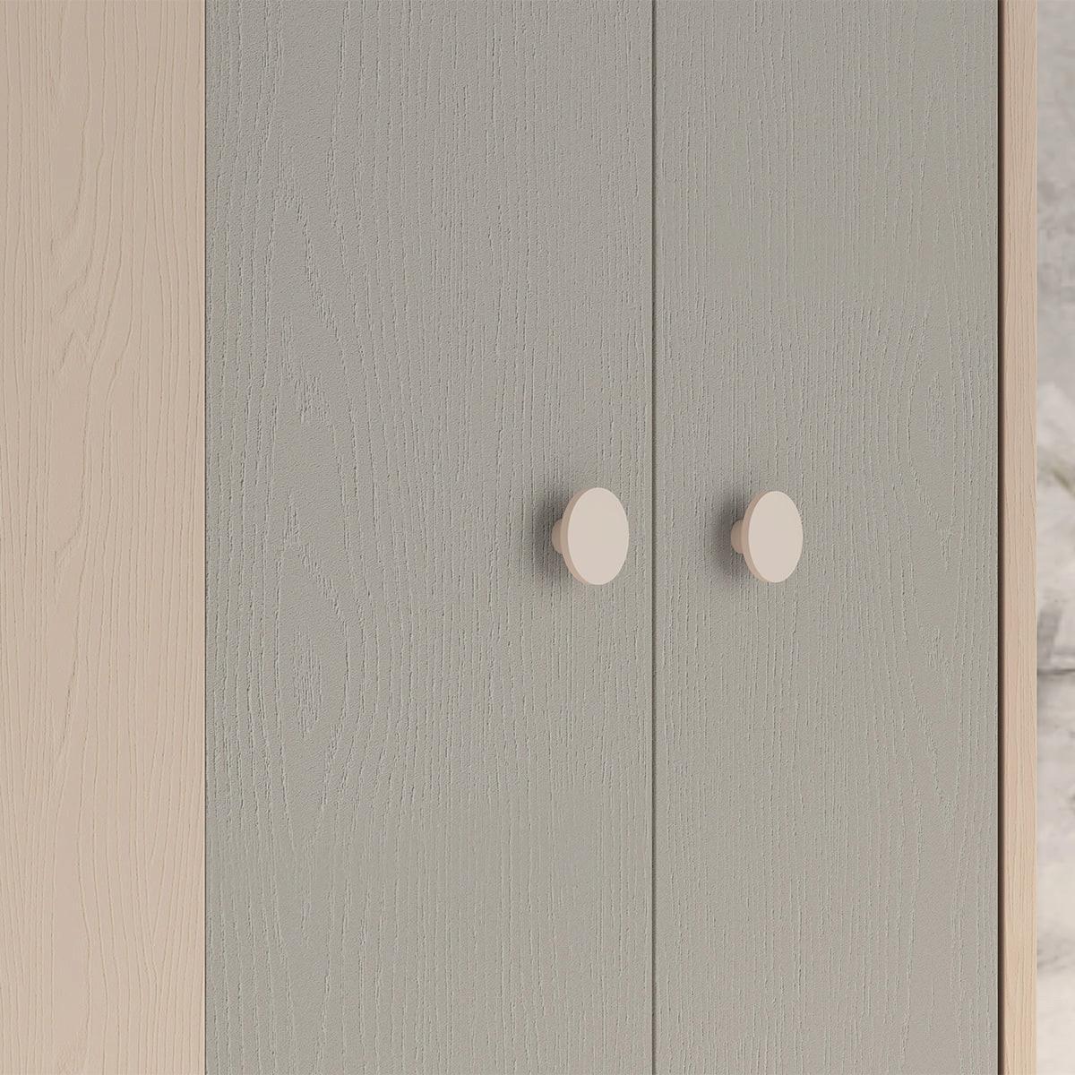 KLEIDERSCHRANK 2 Türen Alycia Beige - Grau - Holzeffekt - Beige, Holz (80/190/80cm) - Petits-meubles