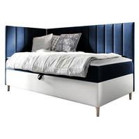 BOXBETT Maja Junior 3, Seite zum Öffnen des Bettkastens: Links - H3 - Blau/Weiß, Holz (80/200cm) - MIRJAN24