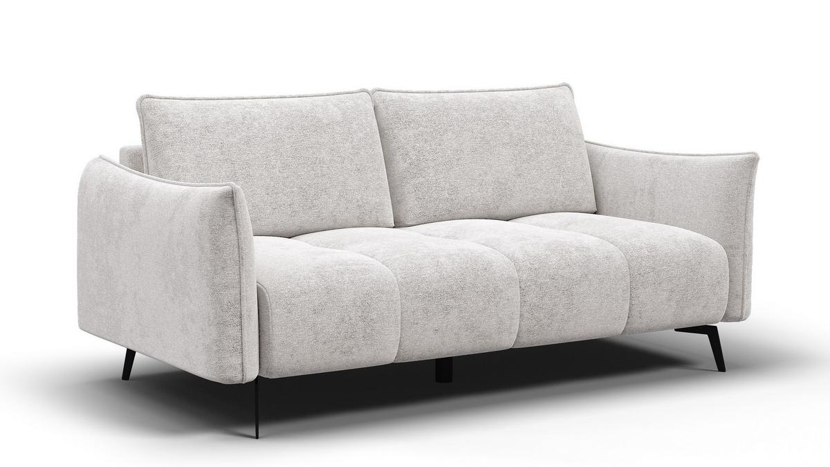 SOFA AERA 2,5-Sitzer, ecru - Ecru/Schwarz, Holz/Textil (187/89/96cm) - Wozimo