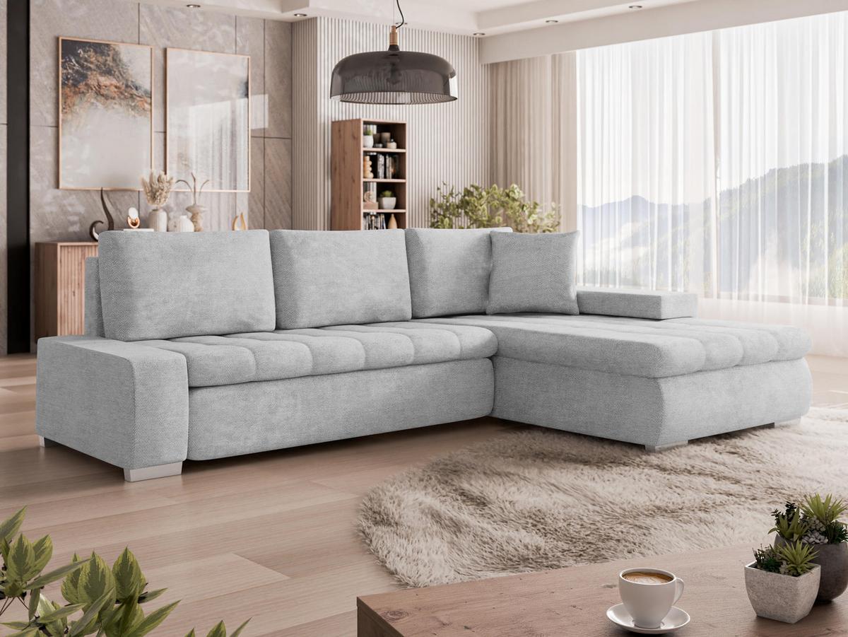 ECKSOFA Orkan Mini - Hellgrau, Holz/Textil (265/185cm) - MIRJAN24