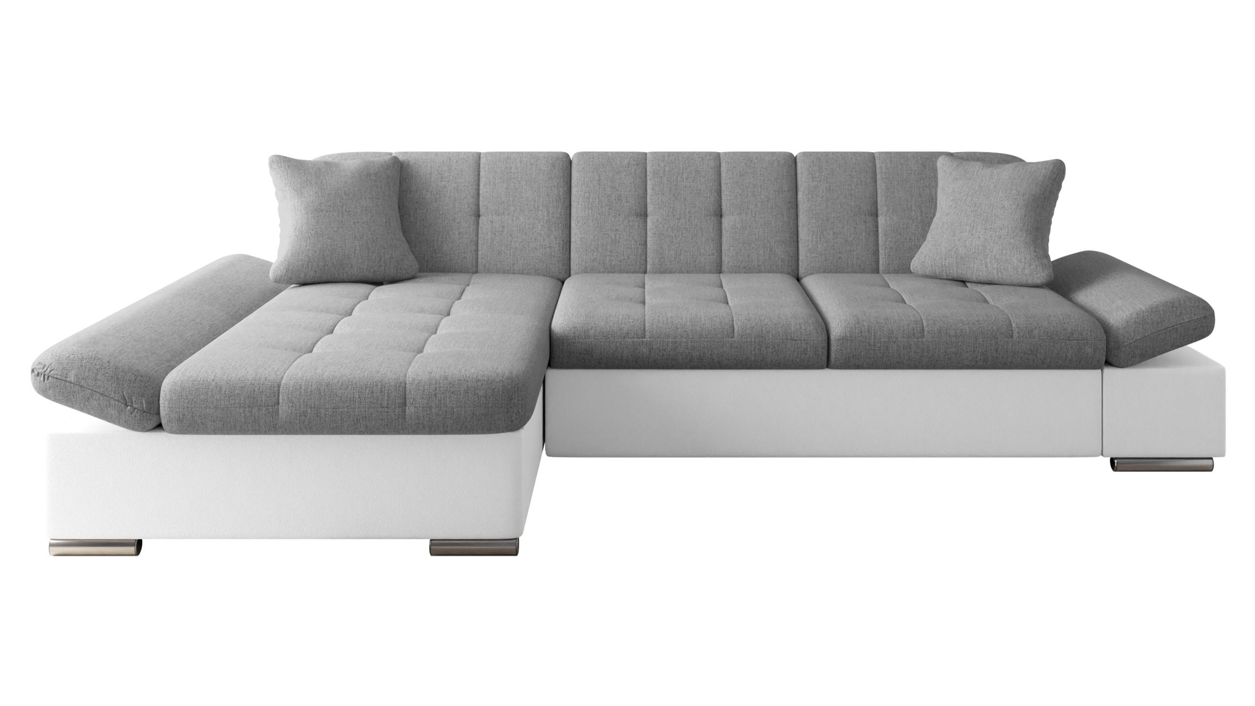 ECKSOFA Montana, Seite: Links - Weiß/Grau, Holz/Textil (278/161cm) - MIRJAN24