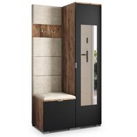 GARDEROBENSCHRANK VIRA 95/181/51 cm Modern Eichefarben - Eichefarben/Beige, Holzwerkstoff (95/181/51cm) - MASSENO