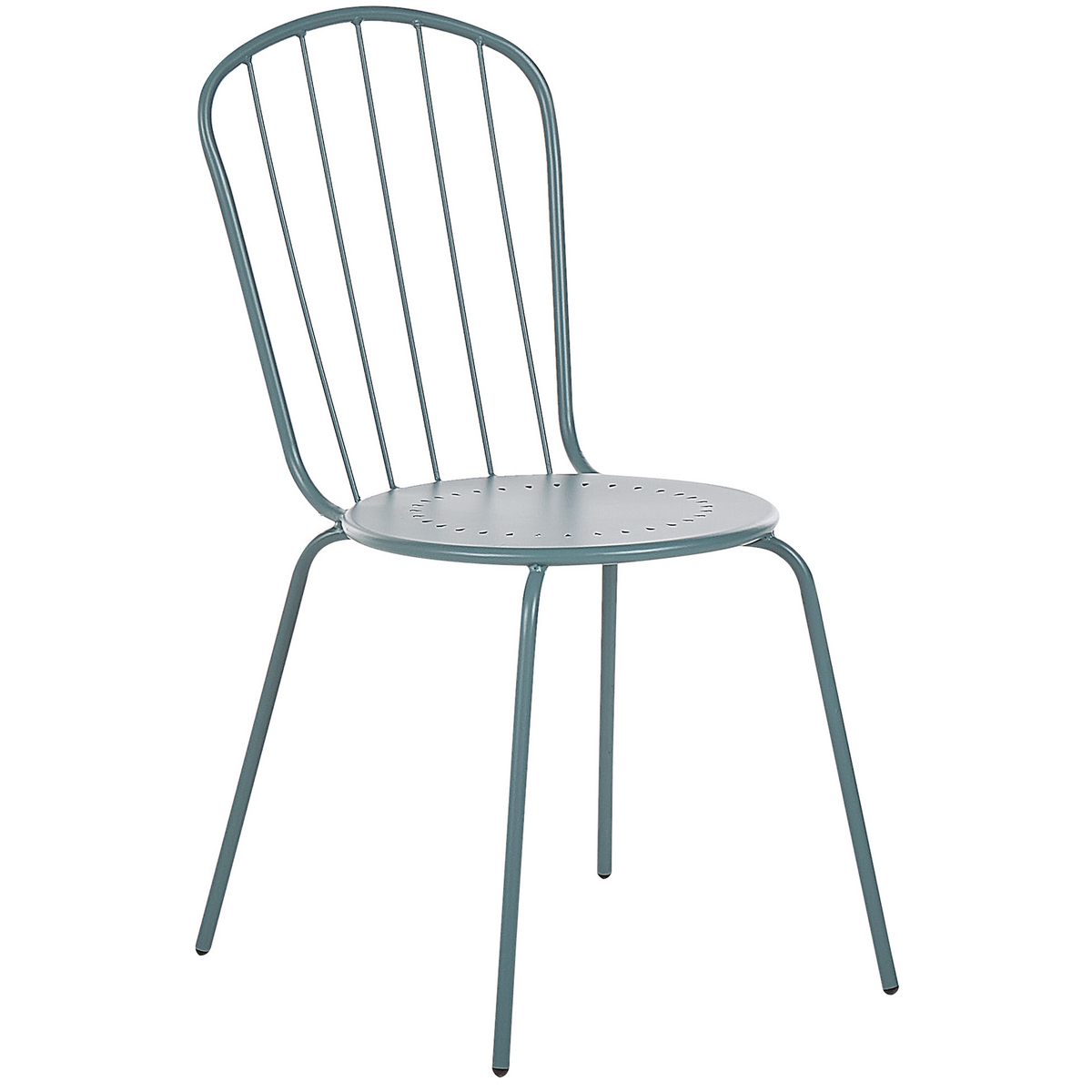 GARTENSTUHL 4er-Set Stahl hellblau Calvi - Blau, Metall (40/89/47cm) - Beliani