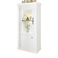 VITRINE weiß Pinie Landhaus, Vitrinenschrank mit Soft-Close und Beleuchtung - Weiß, Holzwerkstoff/Kunststoff (72/146/38cm) - Furn.Design