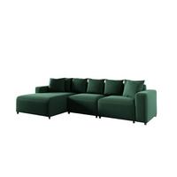 ECKSOFA Megan In Salvador - Dunkelgrün, Holzwerkstoff/Textil (331/165cm) - Fun Möbel