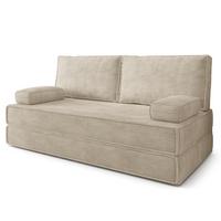 BETTSOFA SILAR aus Schaumstoff Kordstoff Creme Schlaffunktion - Creme, Textil (170/86/80cm) - MASSENO