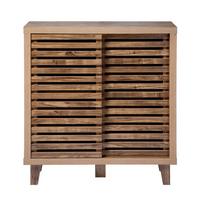 SIDEBOARD mit 2 Schiebetüren 29/80/88, 5 cm - Nussbaumfarben, Holzwerkstoff (29/88.5/45cm) - Calicosy