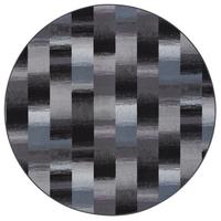 DESIGNER VELOUR TEPPICH MYSTIC KARO RUND - Blau/Grau, Textil (160/160cm) - Snapstyle