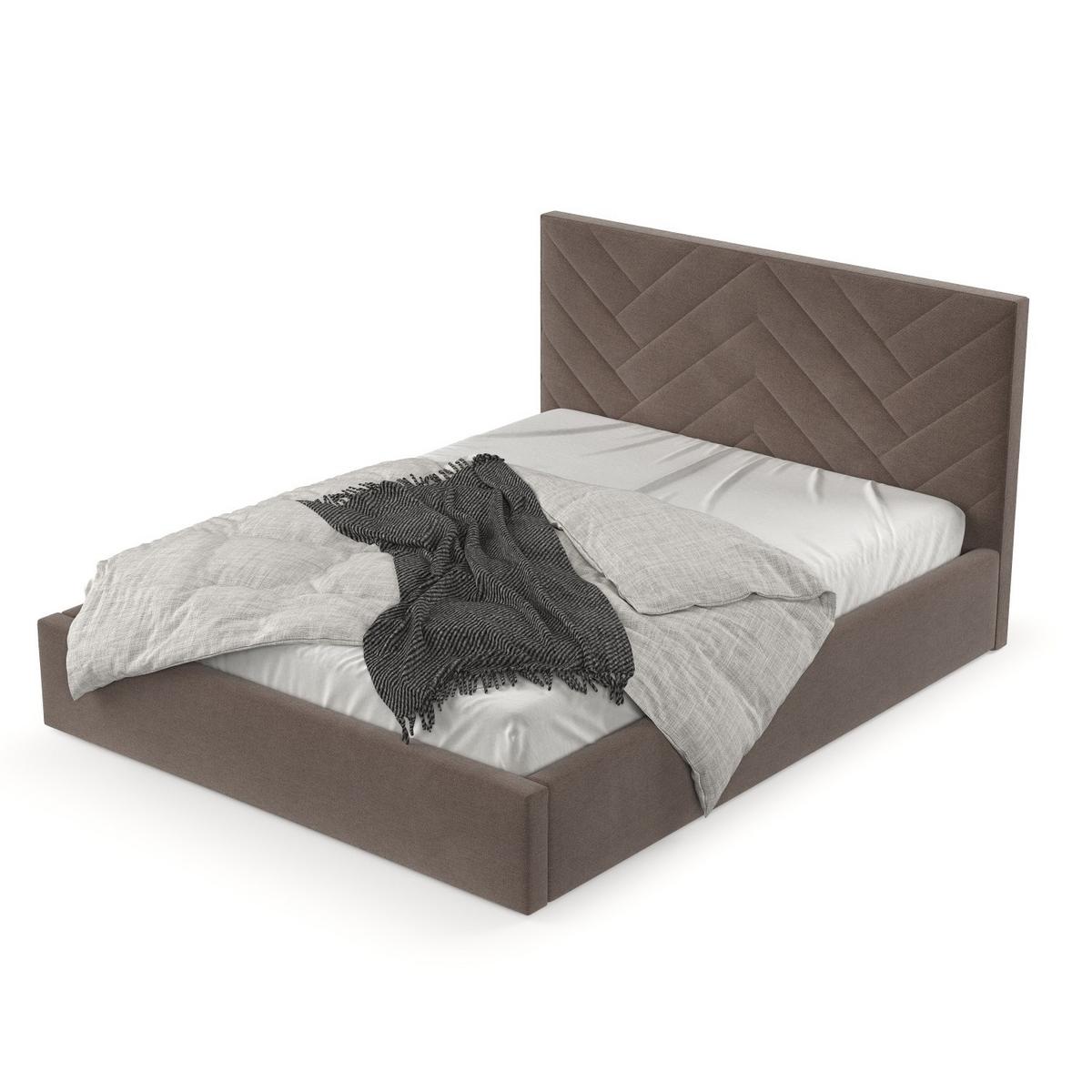 POLSTERBETT Arco 160/200 cm Braun im Asti Stoff - Schwarz/Naturfarben, Holz/Holzwerkstoff (160/200cm) - AltaBeds
