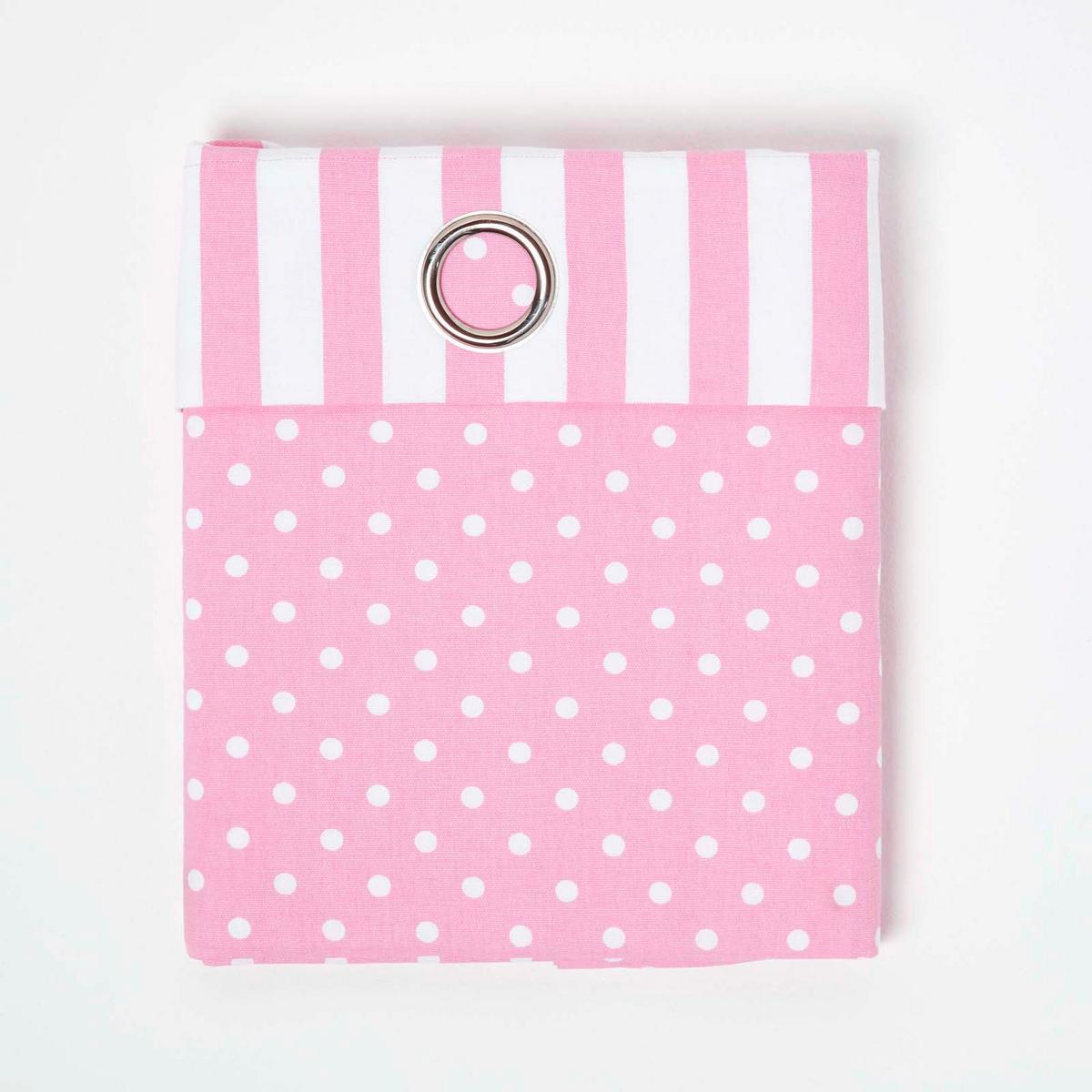 ÖSENVORHANG Polka Dots blickdicht 2er-Set, 137/228 cm - Rosa, Textil (137/228cm) - Homescapes